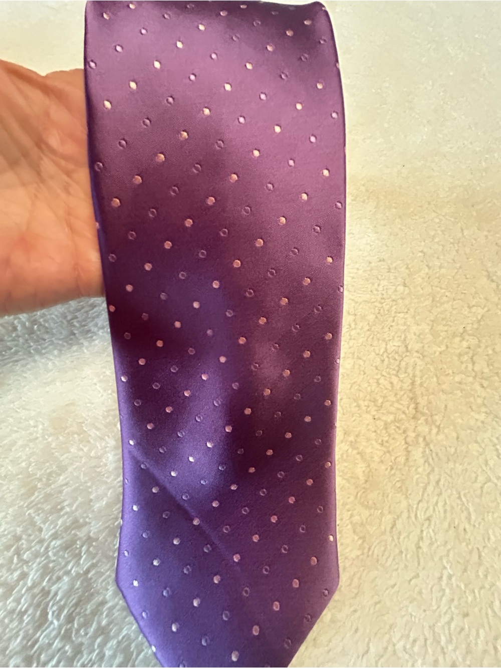 🎁3 for $30 - Purple Polka Dot Clip-on Tie